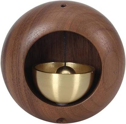 jm international Wooden Magnetic Doorbell with Brass Accent, Japanese Style Wood Windchime