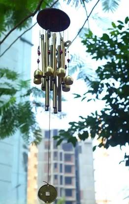 Ryme Metal Wind Chimes with 4 Pipe and 5 Bells for Feng Shui For Home Balcony Aluminium Windchime