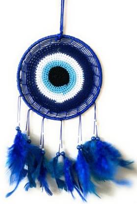Varanasi Enterprises Evil Eye Dream Catcher Wall Hanging Wool Dream Catcher