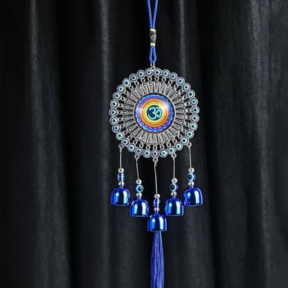 Ryme Om Evil Eye Wind Chimes for Home, Positive Energy Aluminium Windchime