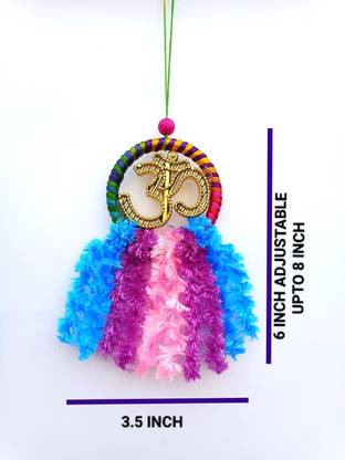 Adhyans Mini Om sign Dream catcher for Road safety,trap bad dreams & negative Vibes Feather Dream Catcher