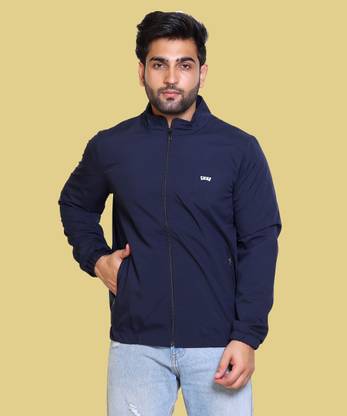 AZF Men's Casual Windcheater Solid Men Wind Cheater