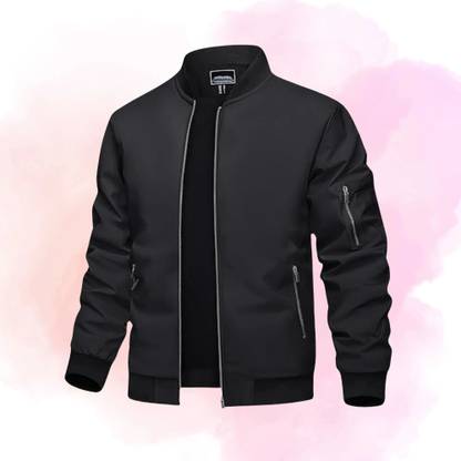 Mia Fashion Men's Windcheater Jacket, Lightweight Transition, Aviator, Blouson with Pockets Solid Men Wind Cheater