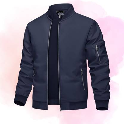 Mia Fashion Men's Windcheater Jacket, Lightweight Transition, Aviator, Blouson with Pockets Solid Men Wind Cheater