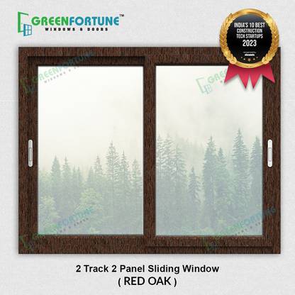 GreenFortune UPVC Sliding Window-Red Exterior Window Shutter