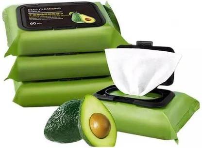 Shreepushti Avocado Moisturizing Deep Cleasing Wipes || Makeup Remover Facial Wipes || Wipe Warmer