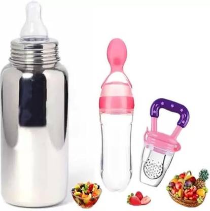 URbani Trading Stainless Steel Feeding Dispensing Spoon Teether Silicon Bottle Tongs Wipe Warmer