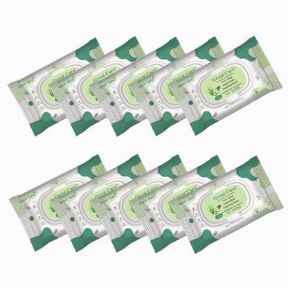 Great Care Aloe Vera & Cucumber Refreshing Facial Wet Wipes-250 pulls | Cooling & Hydrating