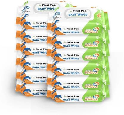firstpea Soft Cleansing Baby Wipe Extra Thick & Moist Wet Wipes for Baby Pack Of 12
