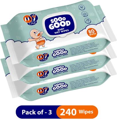MyAid SOOO GOOD Baby Wet Wipes With Aloe vera, Anti-Rash, Alcohol-Free, Thick & Soft