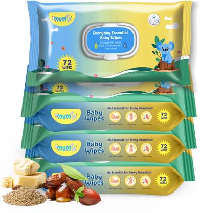 Mumta Soft Cleansing Baby Wipes with Aloe Vera & Vitamin, E -72x4 Count