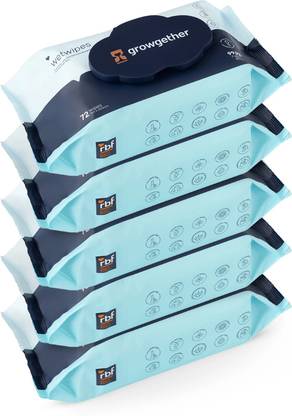 growgether 99.9% Purified Water Baby Wipes With Aloe & Chamomile for Newborns - 360 Wipes