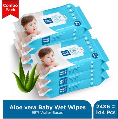 MeeMee Soft Cleansing Baby Wet with Aloe vera - Pack of 6