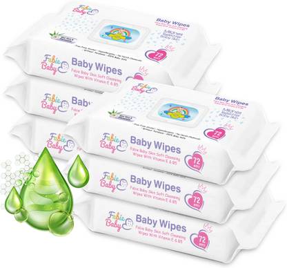 Fabie Baby SkinSoft Baby Wipes 432 Wipes (Pack of 6)