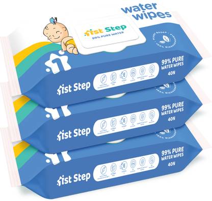 1st Step 99% Pure Water Wipes With Lid, Made With Organic 100% Biodegradable Fabric