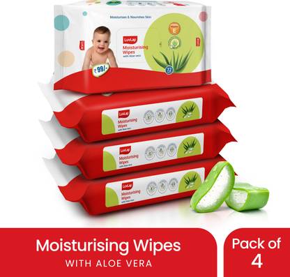 LuvLap Paraben Free wipes for baby with Aloe Vera, Fragrance Free, 72 wipes/pack