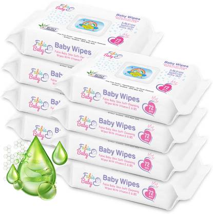 Fabie Baby SkinSoft Baby Wipes 576 Wipes (Pack of 8)