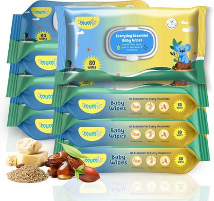 Mumta Soft Cleansing Baby Wipes with Aloe Vera & Vitamin E - 80 Counts/(Set of 7)