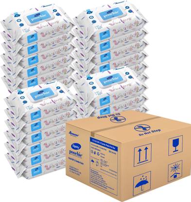 DIGNITY Poochie 100% Biodegradable Baby Wipes, 150x200 mm, 80 Wipes/Pack (Pack of 24) 1920 Wipes