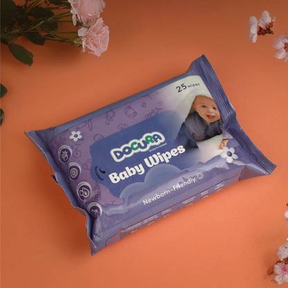 DOCURA Soft Cleansisng Baby Wipes for Newborns - 25 Wipes