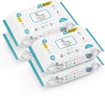 R for Rabbit Feather Aqua Baby Wipes Enriched with Vitamin E (Pack of 78 x 4)