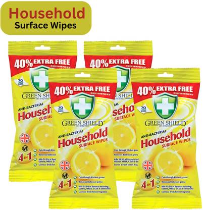 green shield Surface Household 70 Wipes 40% Extra Free Pack