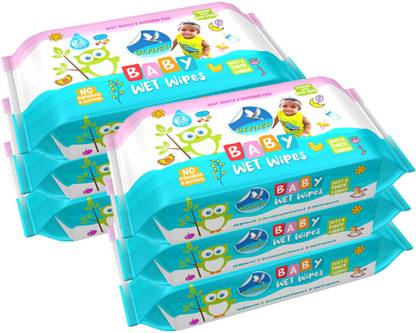 GLIDER Baby Wipes | Soft & Gentle Cleansing Wipes | Aloe Vera & Vitamin E ( Pack of 6