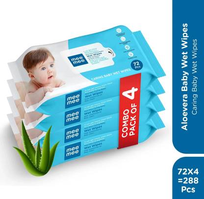 MeeMee Soft Cleansing Baby Wet with Aloe vera - Pack of 4