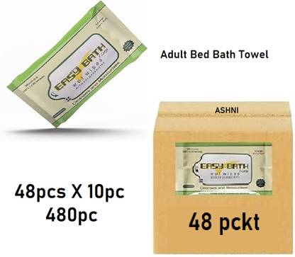 Ashni Easybath Adult Bath Wet Wipes Towel size32cm x 32cm