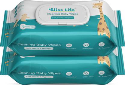 BLISS LIFE Baby Wipes With Aloe Vera, Vitamin E and Dermatologically Safe With Lid Pack