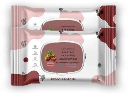 Cursive Unisex Extra Cool Cleaning, Sanitizing Wet Wipes ,Makeup Remover Facial Tissues