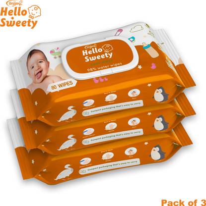 hello sweety Baby Wet Wiped Enriched with Vitamin E | 98% water based