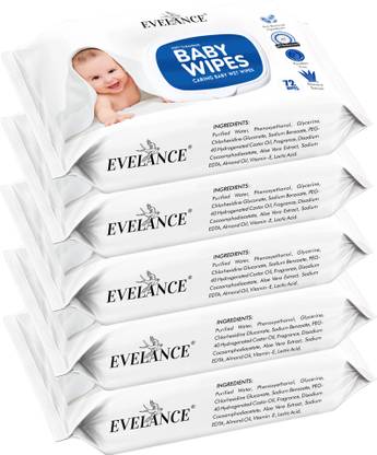 EVELANCE Baby Wet Wipes With Lid Enriched With Aloe-Vera And Jojoba Oil
