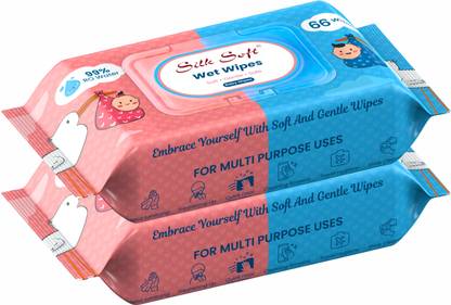 Silk Soft Multipurpose wipes 66 pulls with lid PACK OF 2