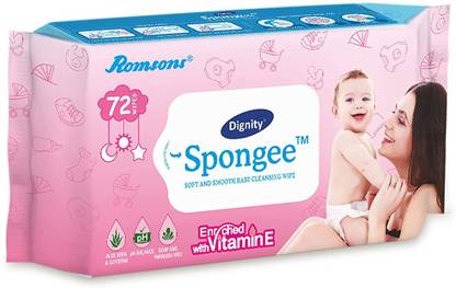 Romsons Dignity Spoonge baby cleansing Wipes 72s Pack of 3