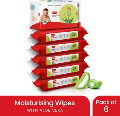LuvLap Paraben Free wipes for baby with Aloe Vera, Fragrance Free, 72 wipes/pack