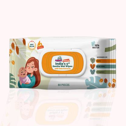 Adore India's 1st Baby Gentle Wet Wipes with Oat Extracts with Lid- 98% Water