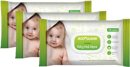 BodyGuard Premium Paraben Free Baby Wet Wipes with Aloe Vera