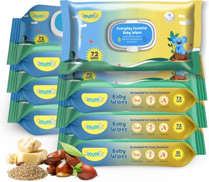 Mumta Soft Cleansing Baby Wipes with Aloe Vera & Vitamin E -72 Counts/Pack (Set of 7)