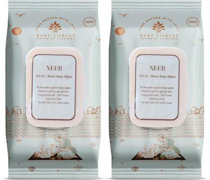 BABY FOREST Neer 99.9% Water Baby Wipes | Ideal for 0 Plus Months | No Added Fragrance