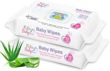 Fabie Baby Wipes for New Born Baby with Vitamin E & B5, 100% Paraben free, No Harsh