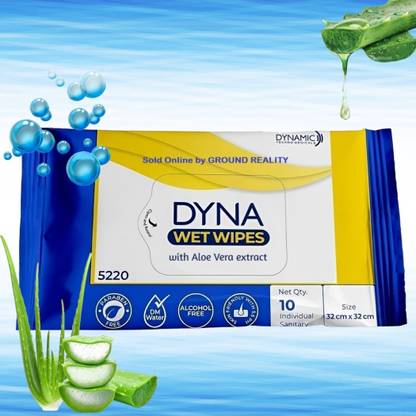 Dyna 60 Pulls XL easy bath wet wipes. Enriched with Aloe Vera + (FREE fridge magnet)