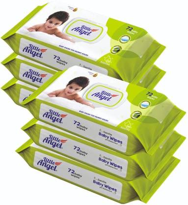 Little Angel Super Soft Baby Wipes with Aloe Vera Extract, Lid pack