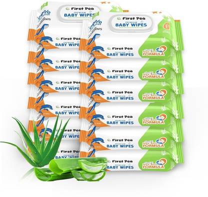 firstpea Soft Cleansing Baby Wipe Extra Thick & Moist Wet Wipes Pack Of 12 (72*12=864)
