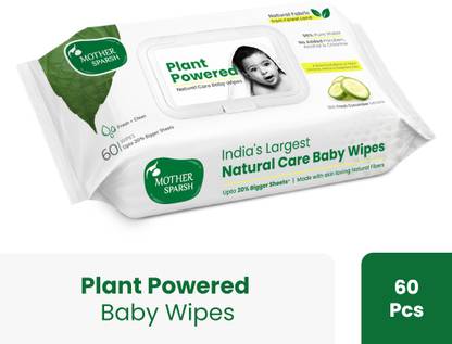 Mother Sparsh Plant Powered Natural Baby Wipes with 98% Water & Cucumber Extract