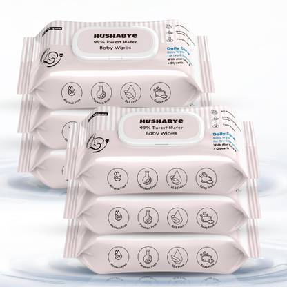 Hushabye Soft Baby Wet Wipes with AloeVera And Glycerin, Clinically Tested with Lid