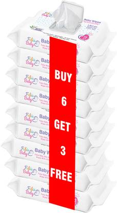 Fabie Baby SkinSoft Baby Wipes 648 Wipes (Pack of 9)