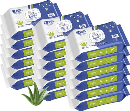 BabiFy Extra Soft Premium Baby Wipes With Aloe Vera | Rush & Paraben-Free (Pack of 24)
