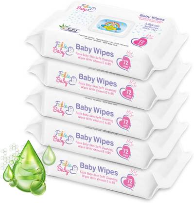Fabie Baby SkinSoft Baby Wipes 360 Wipes (Pack of 5)