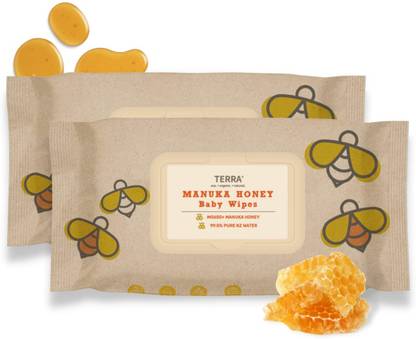TERRA Manuka Honey Baby Wipes, India's First 100% Biodegradable Wet Wipes, 140 Wipes